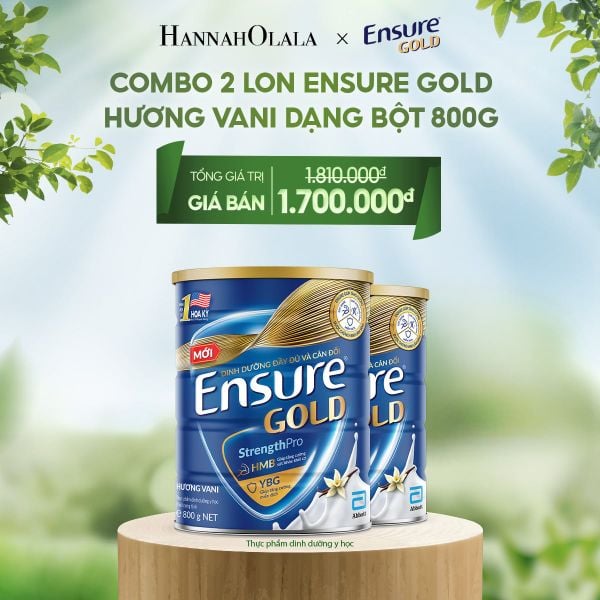  E116_DEAL 4: COMBO 2 LON ENSURE GOLD HƯƠNG VANI DẠNG BỘT 800G 
