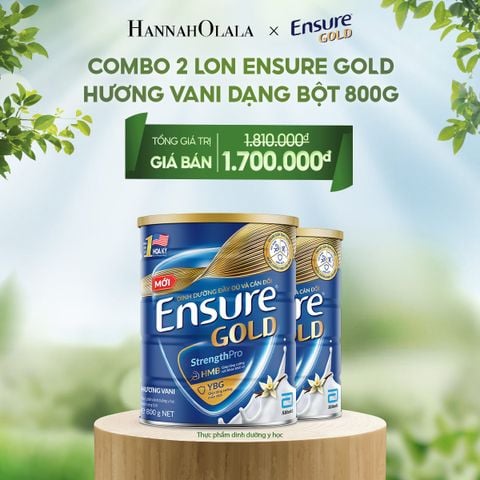  E116_DEAL 4: COMBO 2 LON ENSURE GOLD HƯƠNG VANI DẠNG BỘT 800G 