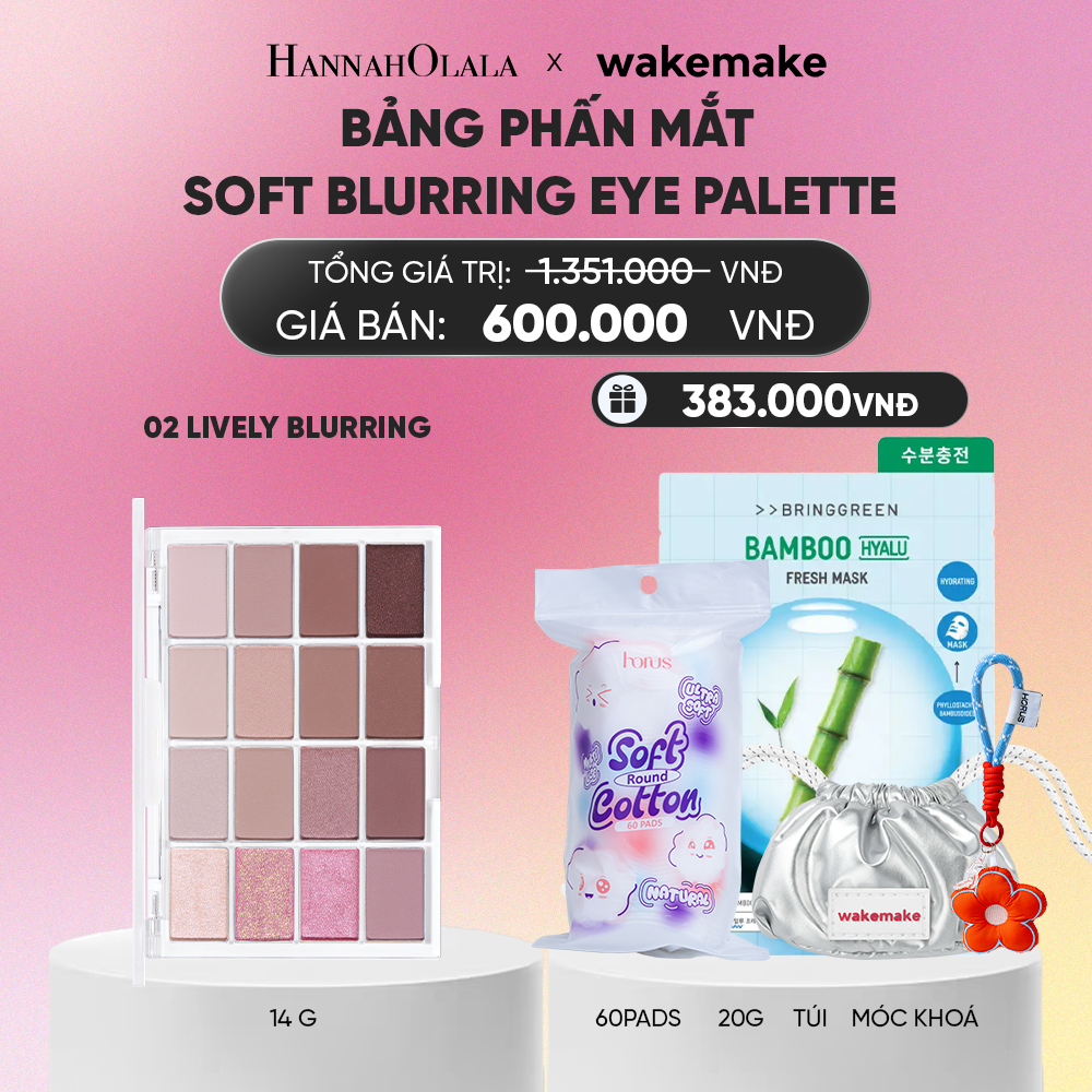  WAKEMAKE BẢNG PHẤN MẮT SOFT BLURRING EYE PALETTE 14G_ A238 