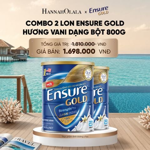  COMBO 2 LON ENSURE GOLD HƯƠNG VANI DẠNG BỘT 800G DEAL :_ D2147 