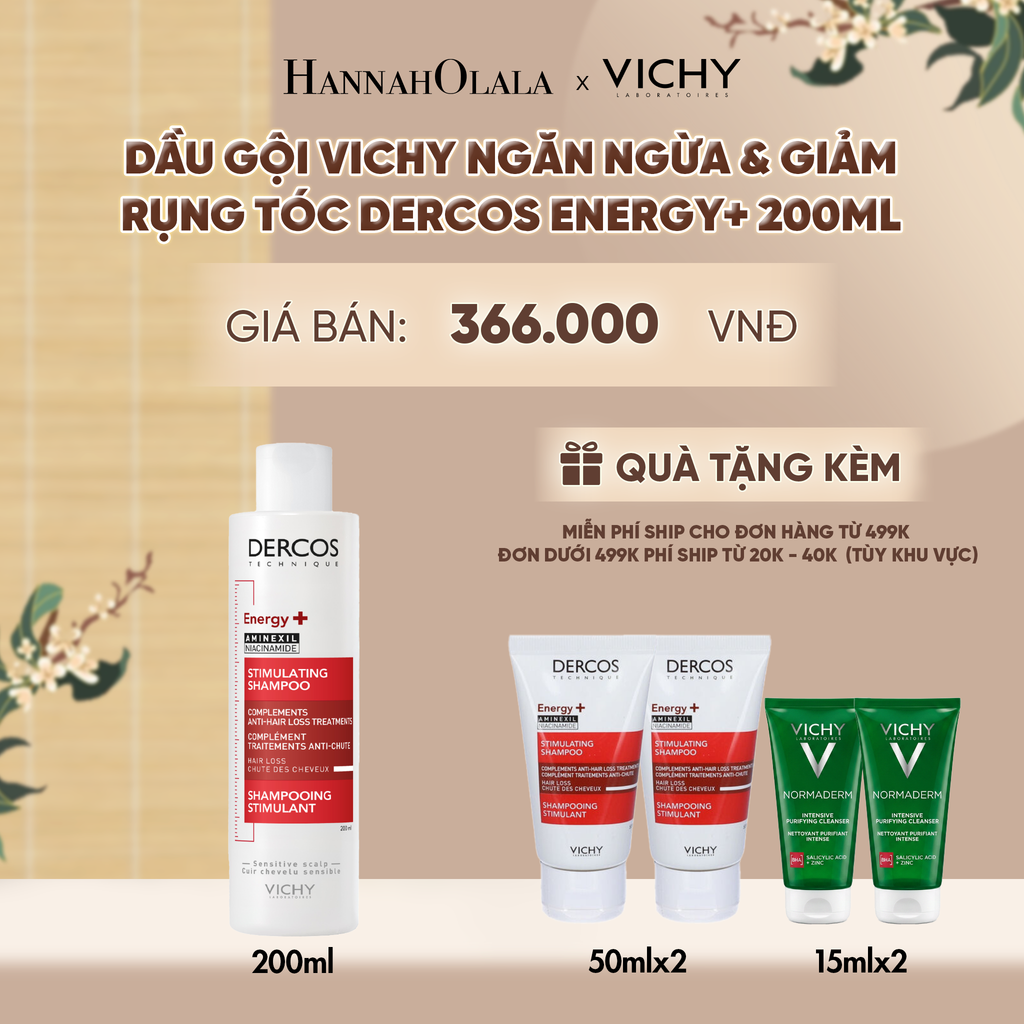  DẦU GỘI NGĂN NGỪA, GIẢM RỤNG TÓC, GIÚP TÓC CHẮC KHỎE, DÀY DẶN VICHY DERCOS HAIRLOSS - A955 