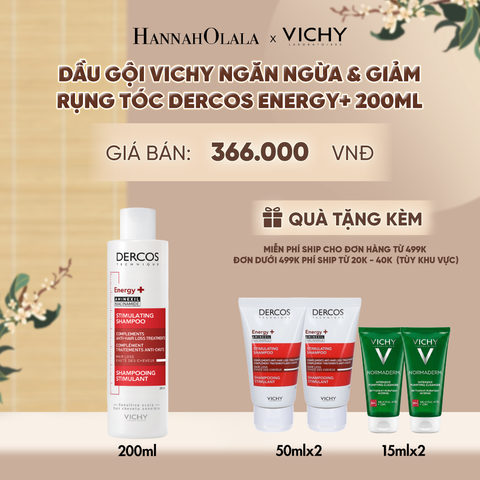  DẦU GỘI NGĂN NGỪA, GIẢM RỤNG TÓC, GIÚP TÓC CHẮC KHỎE, DÀY DẶN VICHY DERCOS HAIRLOSS - A955 