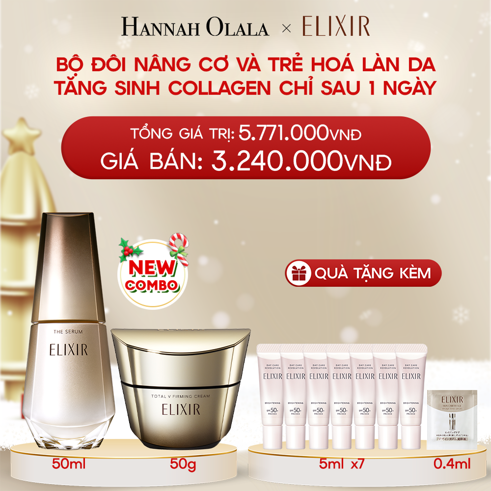  DEAL 4: COMBO SERUM KÍCH HOẠT TRẺ HÓA LÀN DA EIS THE SERUM AA 50ML & KEM DƯỠNG CẢI THIỆN CHẢY XỆ NGĂN NGỪA LÃO HÓA ELIXIR TOTAL V FIRMING CREAM 50G 