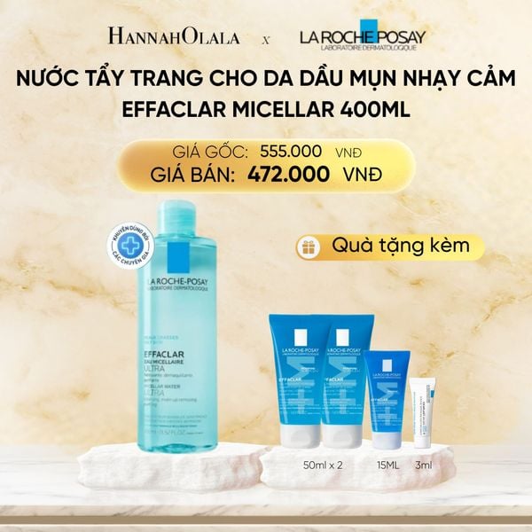  DEAL 4: NƯỚC TẨY TRANG CHO DA DẦU MỤN NHẠY CẢM EFFACLAR MICELLAR 400ML 