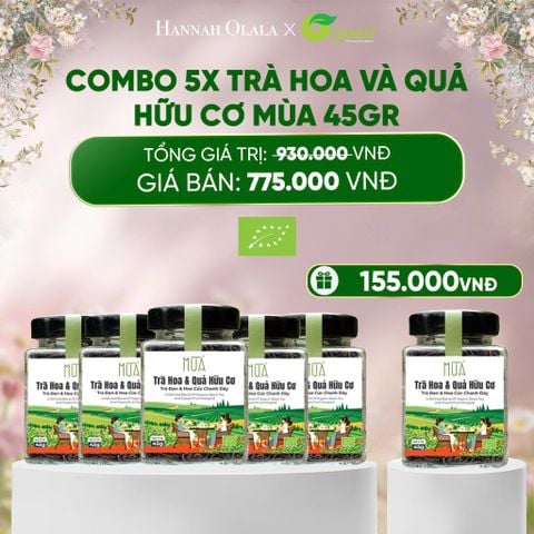 E556_DEAL 4: COMBO 5 X TRÀ HOA VÀ QUẢ HỮU CƠ MÙA 45GR 