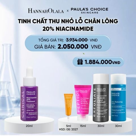  TINH CHẤT SE KHÍT LỖ CHÂN LÔNG VÀ LÀM MỜ THÂM MỤN NIACINAMIDE 20% 20ML - DEAL 4 