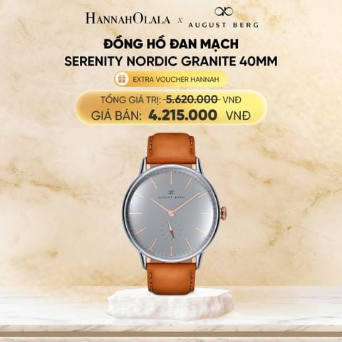  DEAL 4: ĐỒNG HỒ ĐAN MẠCH AUGUST BERG - MẶT SERENITY NORDIC GRANITE 40MM - DÂY DA Ý 