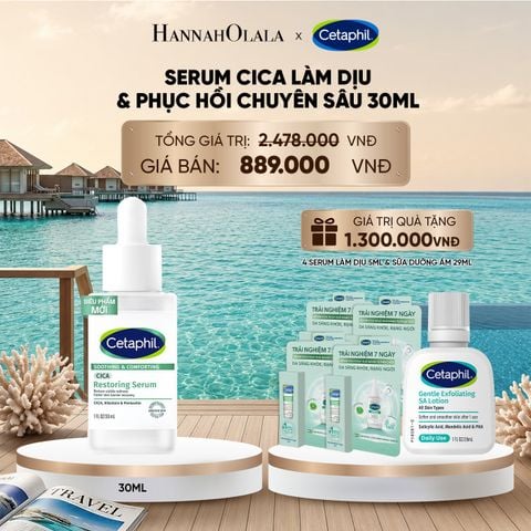  DEAL 4: TINH CHẤT LÀM DỊU VÀ PHỤC HỒI CHUYÊN SÂU CETAPHIL SOOTHING AND COMFORTING CICA RESTORING SERUM 30ML_ A1937_ D820 