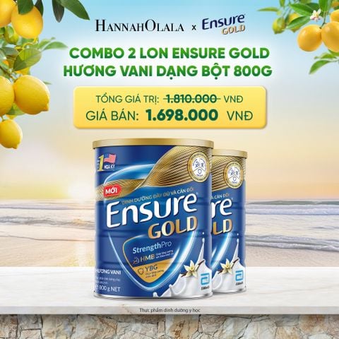  COMBO 2 LON ENSURE GOLD HƯƠNG VANI DẠNG BỘT 800G DEAL 4: 