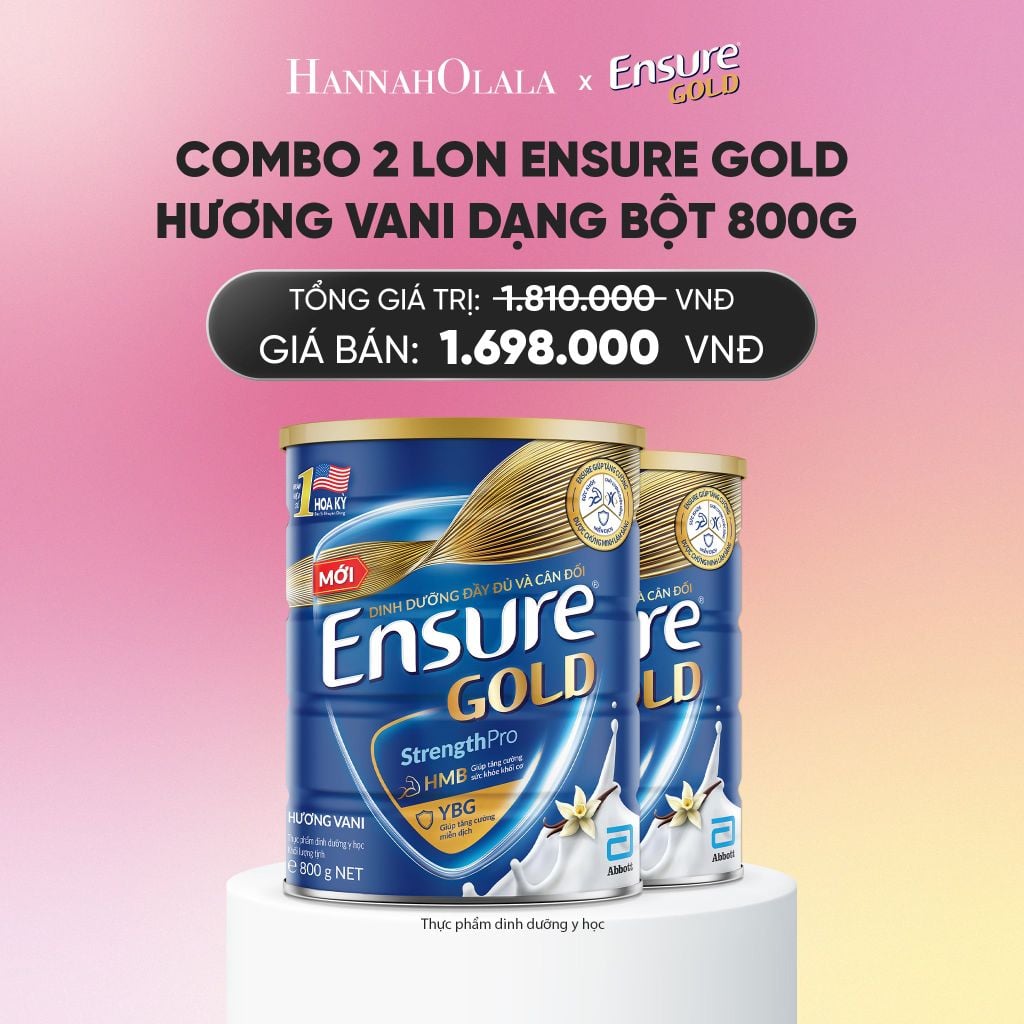  COMBO 2 LON ENSURE GOLD HƯƠNG VANI DẠNG BỘT 800G DEAL : _A1617 