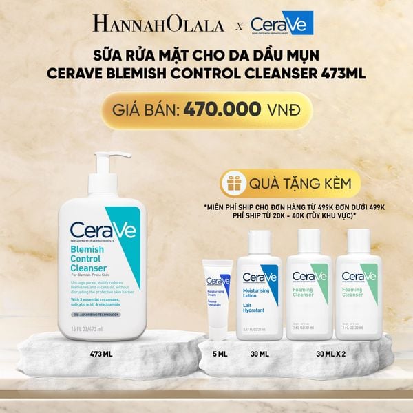  DEAL 3 SỮA RỬA MẶT CHO DA DẦU MỤN CERAVE BLEMISH CONTROL CLEANSER 473ML 