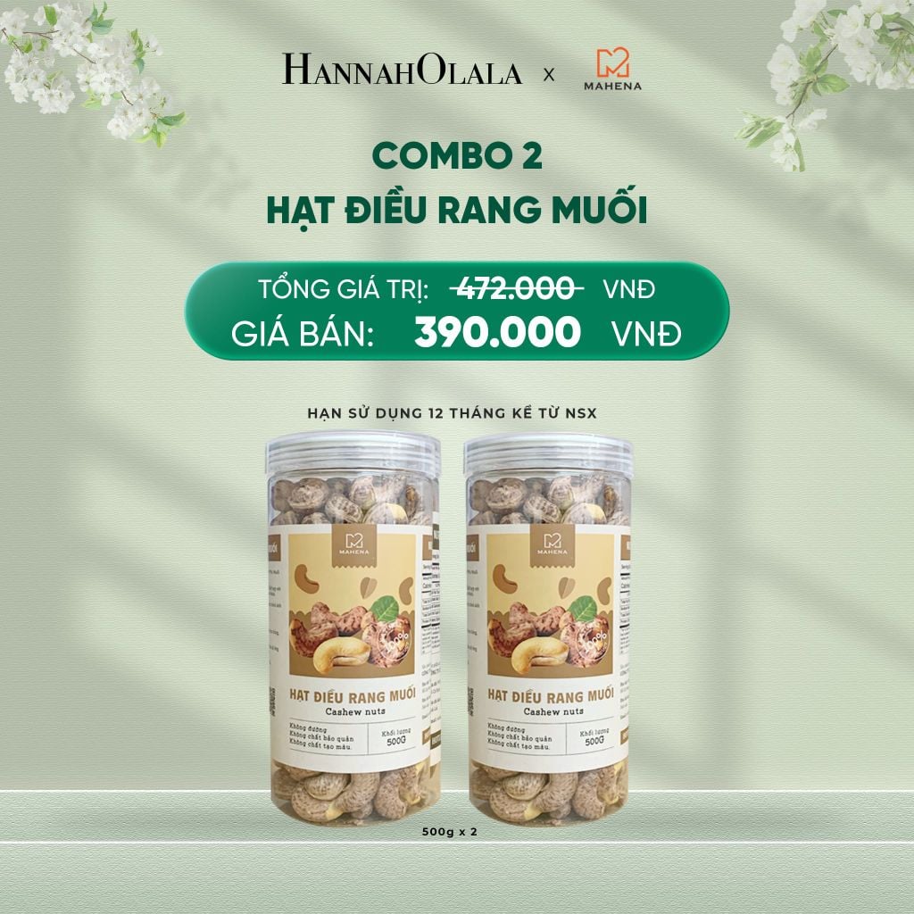  DEAL 5: COMBO 2 HẠT ĐIỀU RANG MUỐI 500G 