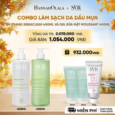  COMBO LÀM SẠCH DA DẦU MỤN TẨY TRANG SEBIACLEAR 400ML VÀ GEL RỬA MẶT MOUSSANT 400ML - DEAL 4 - E692 