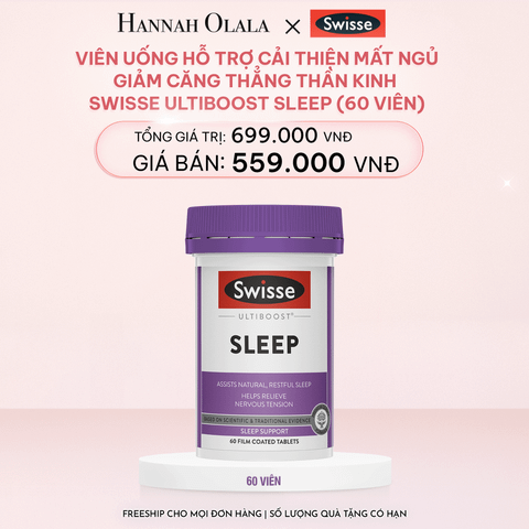  E721_DEAL 4: VIÊN UỐNG HỖ TRỢ CẢI THIỆN MẤT NGỦ GIẢM CĂNG THẲNG THẦN KINH SWISSE ULTIBOOST SLEEP (60 VIÊN) 