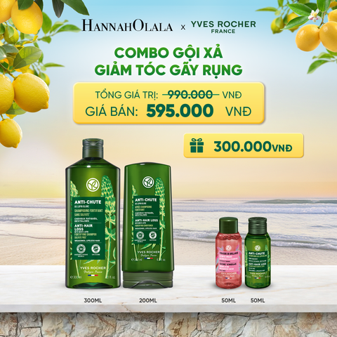  COMBO GỘI XẢ GIẢM TÓC GÃY RỤNG TẶNG MINI DẦU GỘI + GIẤM XẢ 