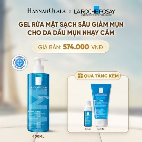  GEL RỬA MẶT SẠCH SÂU GIẢM MỤN CHO DA DẦU MỤN NHẠY CẢM LA ROCHE-POSAY EFFACLAR FOAMING GEL 400ML - A115 