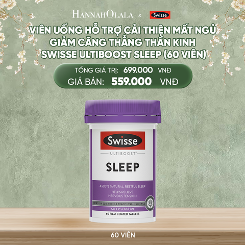  DEAL 4: VIÊN UỐNG HỖ TRỢ CẢI THIỆN MẤT NGỦ GIẢM CĂNG THẲNG THẦN KINH SWISSE ULTIBOOST SLEEP (60 VIÊN) 