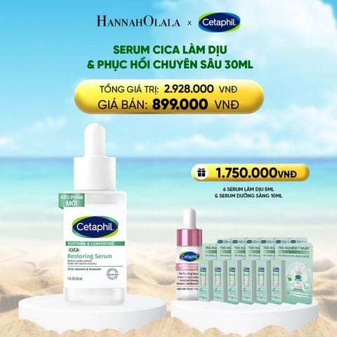  DEAL 4: TINH CHẤT LÀM DỊU VÀ PHỤC HỒI CHUYÊN SÂU CETAPHIL SOOTHING AND COMFORTING CICA RESTORING SERUM 30ML 