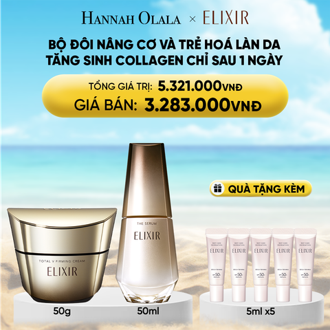  DEAL 4: COMBO SERUM KÍCH HOẠT TRẺ HÓA LÀN DA EIS THE SERUM AA 50ML & KEM DƯỠNG CẢI THIỆN CHẢY XỆ NGĂN NGỪA LÃO HÓA ELIXIR TOTAL V FIRMING CREAM 50G 