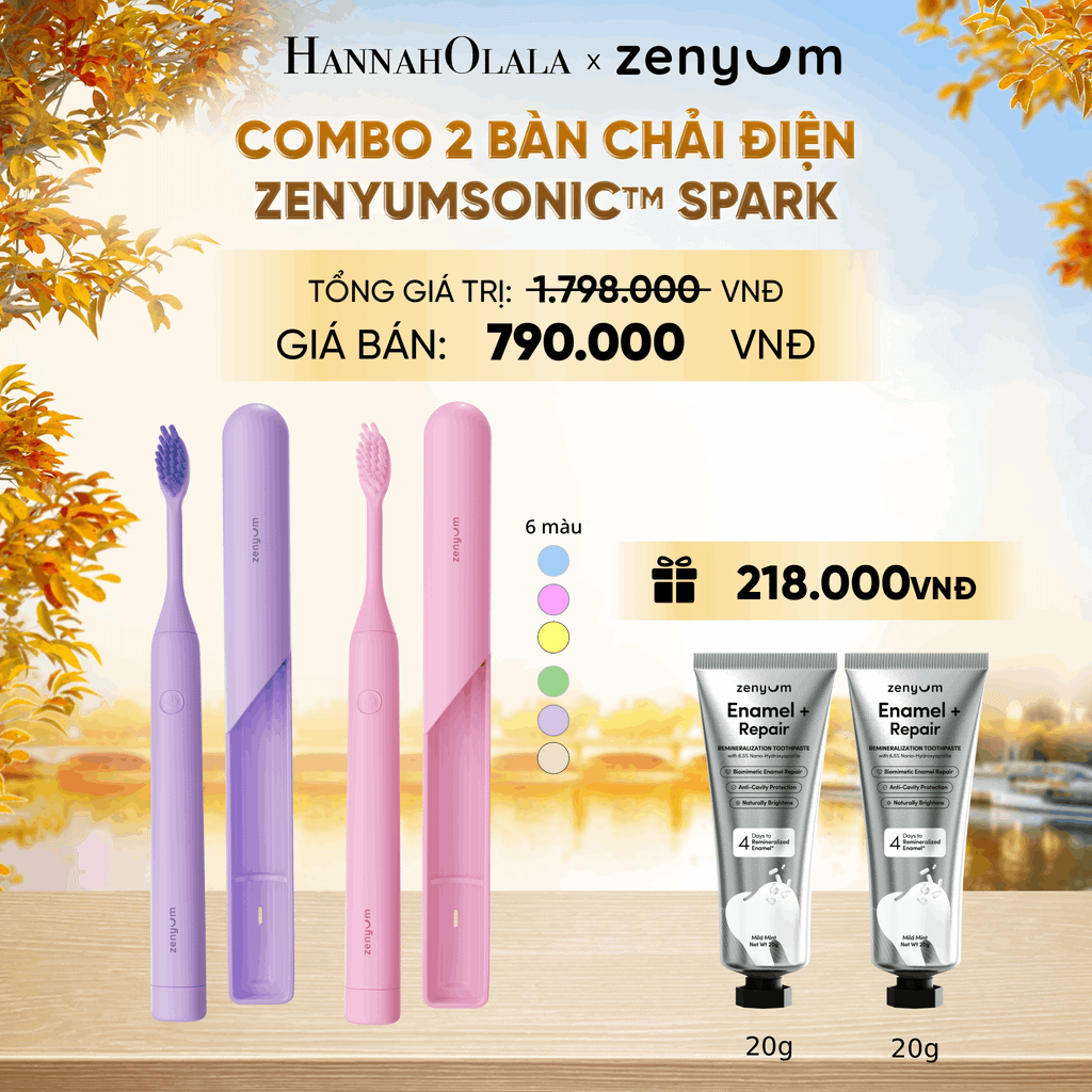  COMBO 2 BÀN CHẢI ĐIỆN ZENYUM SONIC SPARK - E1564 