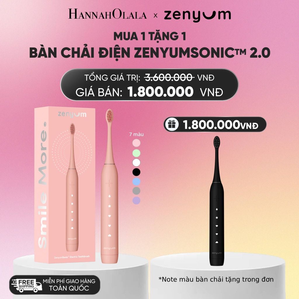  [MUA 1 TẶNG 1] BÀN CHẢI ĐIỆN ZENYUM SONIC 2.0 - CÔNG NGHỆ SINGAPORE (NOTE MÀU BÀN CHẢI TẶNG TRONG ĐƠN)_A11 