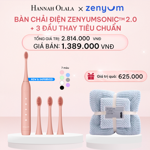  E962_DEAL 4: BỘ BÀN CHẢI ĐIỆN ZENYUM SONIC MỚI 2.0 + 3 ĐẦU THAY TIÊU CHUẨN 