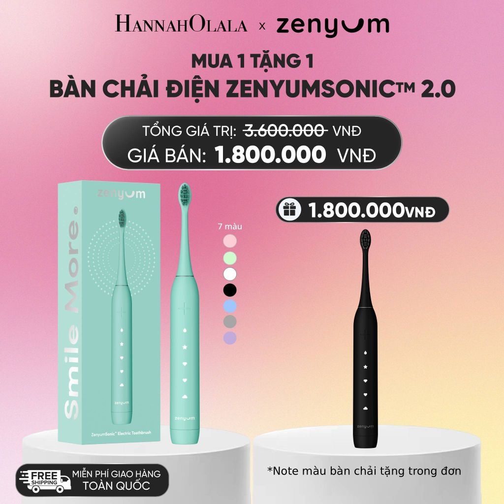  [MUA 1 TẶNG 1] BÀN CHẢI ĐIỆN ZENYUM SONIC 2.0 - CÔNG NGHỆ SINGAPORE (NOTE MÀU BÀN CHẢI TẶNG TRONG ĐƠN)_A11 