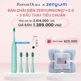  E962_DEAL 4: BỘ BÀN CHẢI ĐIỆN ZENYUM SONIC MỚI 2.0 + 3 ĐẦU THAY TIÊU CHUẨN 