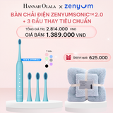  E962_DEAL 4: BỘ BÀN CHẢI ĐIỆN ZENYUM SONIC MỚI 2.0 + 3 ĐẦU THAY TIÊU CHUẨN 