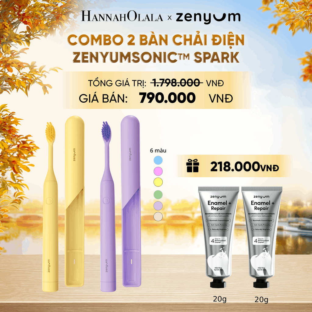  COMBO 2 BÀN CHẢI ĐIỆN ZENYUM SONIC SPARK - E1564 