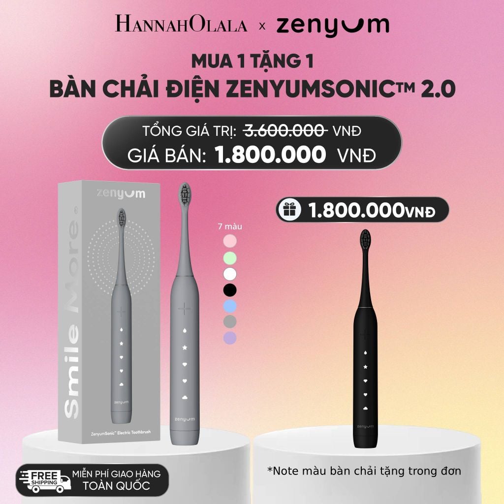  [MUA 1 TẶNG 1] BÀN CHẢI ĐIỆN ZENYUM SONIC 2.0 - CÔNG NGHỆ SINGAPORE (NOTE MÀU BÀN CHẢI TẶNG TRONG ĐƠN)_A11 