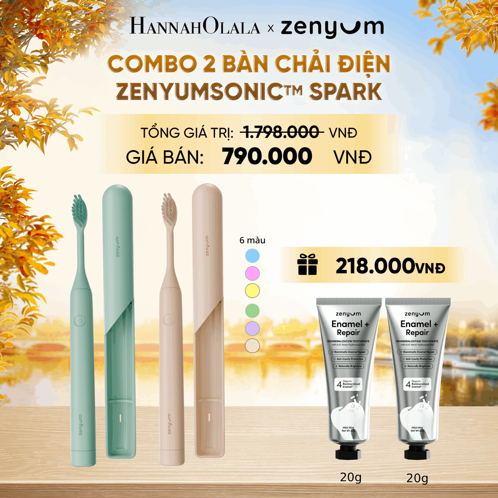  COMBO 2 BÀN CHẢI ĐIỆN ZENYUM SONIC SPARK - E1564 
