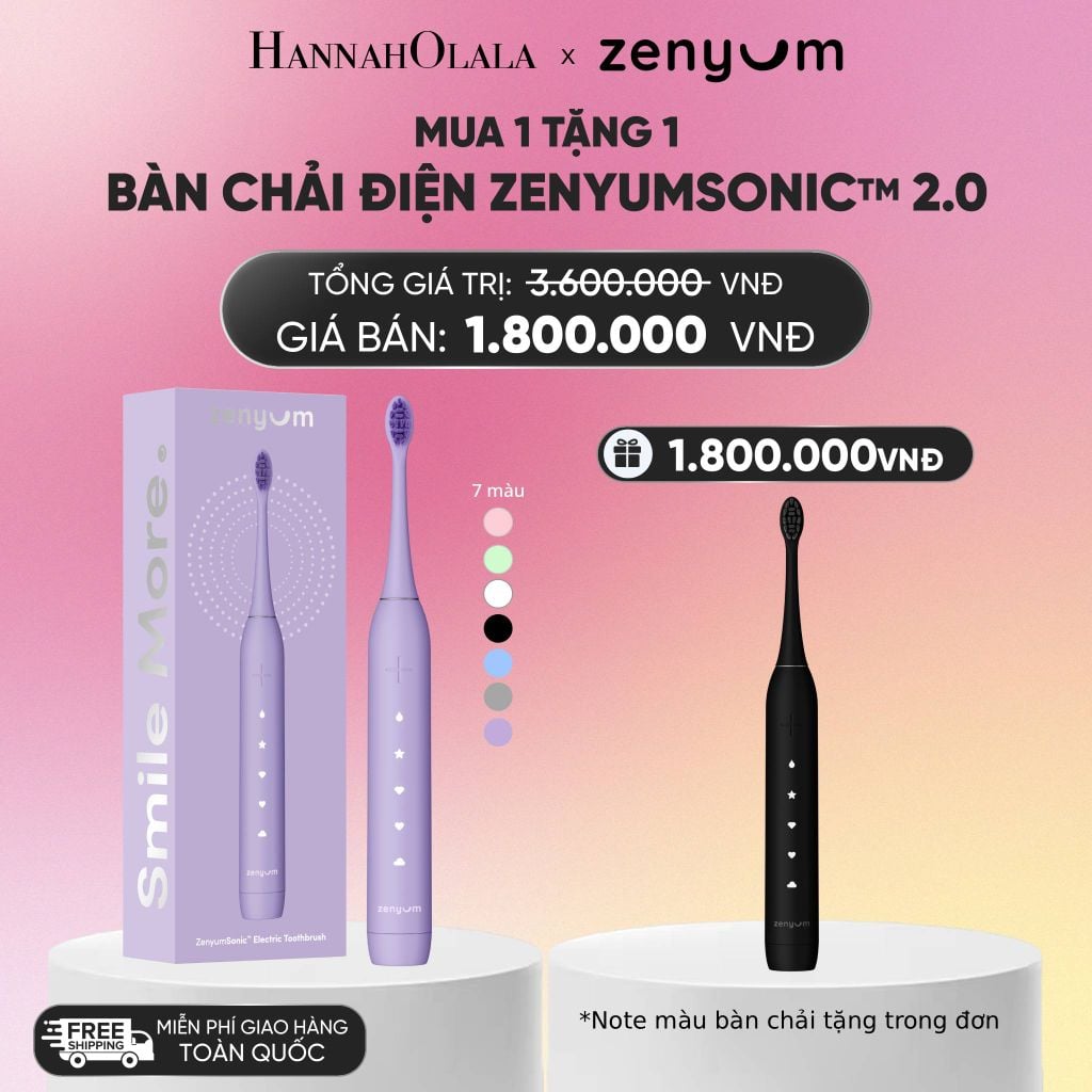  [MUA 1 TẶNG 1] BÀN CHẢI ĐIỆN ZENYUM SONIC 2.0 - CÔNG NGHỆ SINGAPORE (NOTE MÀU BÀN CHẢI TẶNG TRONG ĐƠN)_A11 