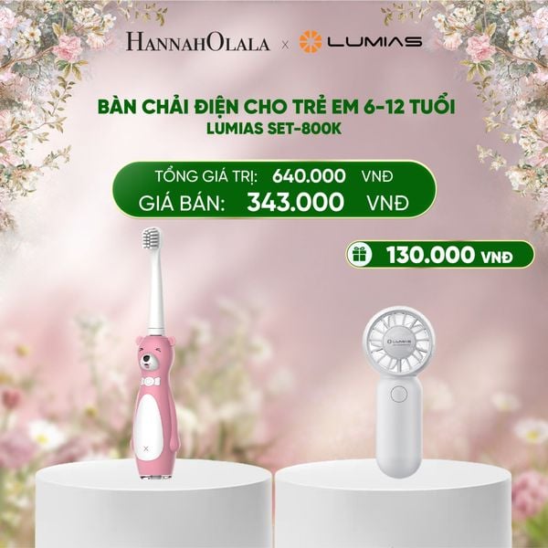  E791_DEAL 5: BÀN CHẢI ĐIỆN CHO TRẺ EM 6-12 TUỔI LUMIAS SET-800K 