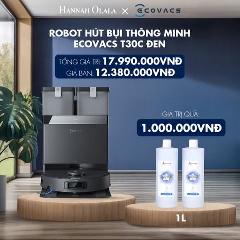  ROBOT HÚT BỤI THÔNG MINH ECOVACS T30C ĐEN - DEAL 5 
