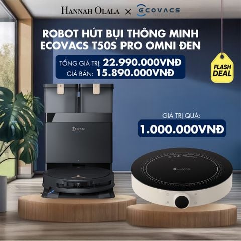  ROBOT HÚT BỤI THÔNG MINH ECOVACS T50S PRO OMNI ĐEN - DEAL 5 