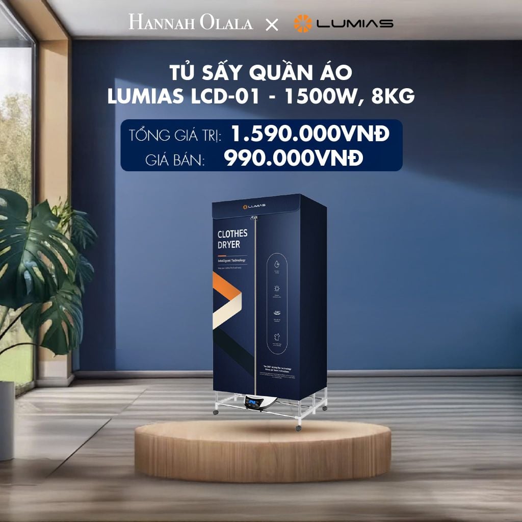  [FLASHSALE] TỦ SẤY QUẦN ÁO LUMIAS LCD-01 - 1500W, 8KG - DEAL 5 