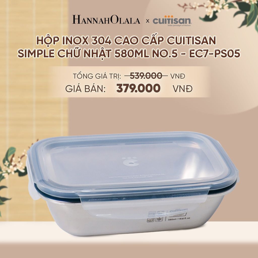  HỘP INOX 304 CAO CẤP CUITISAN SIMPLE DÙNG ĐƯỢC TRONG LÒ VI SÓNG - DEAL 5 - A1958 