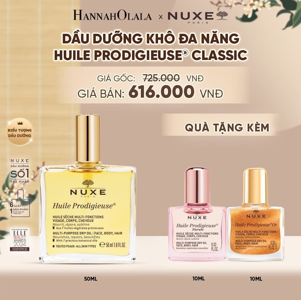  DẦU DƯỠNG KHÔ ĐA NĂNG NUXE HUILE PRODIGIEUSE® 50ML (CHỌN HƯƠNG) - A5058 