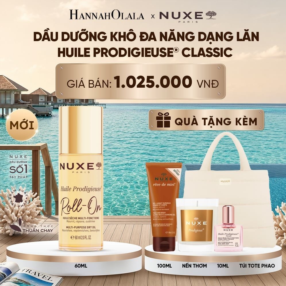  DẦU DƯỠNG KHÔ ĐA NĂNG DẠNG LĂN NUXE HUILE PRODIGIEUSE® ROLL-ON 60ML (CHỌN HƯƠNG) 