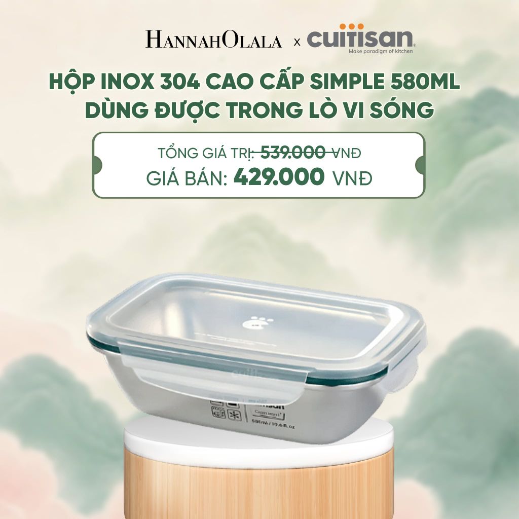  HỘP INOX 304 CAO CẤP CUITISAN SIMPLE DÙNG ĐƯỢC TRONG LÒ VI SÓNG - DEAL 5 - A2139 