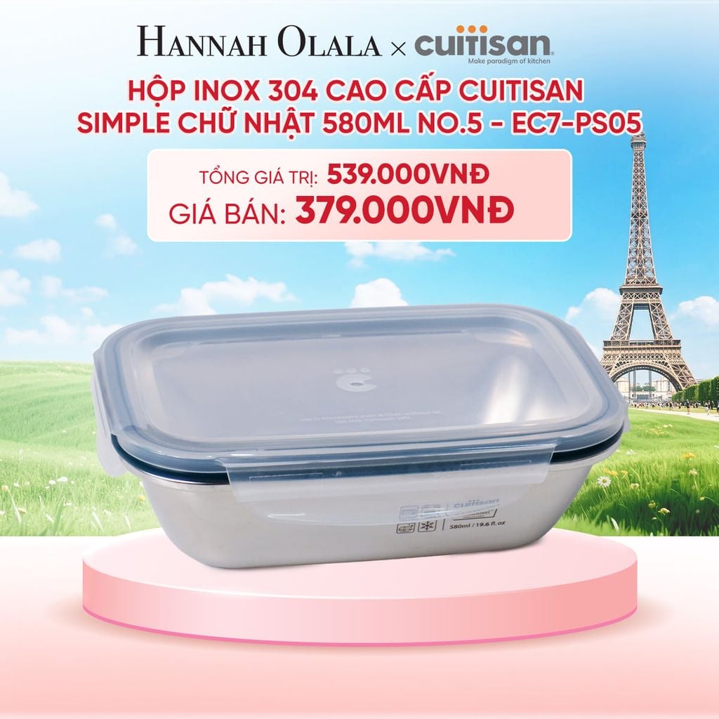  HỘP INOX 304 CAO CẤP CUITISAN SIMPLE DÙNG ĐƯỢC TRONG LÒ VI SÓNG - DEAL 5 - B61 