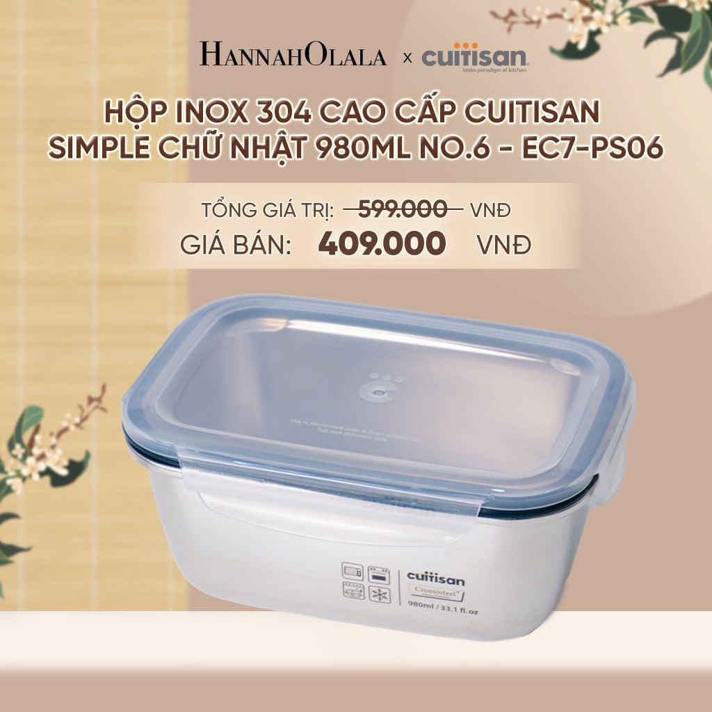  HỘP INOX 304 CAO CẤP CUITISAN SIMPLE DÙNG ĐƯỢC TRONG LÒ VI SÓNG - DEAL 5 - A1958 