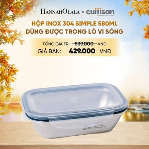  HỘP INOX 304 CAO CẤP CUITISAN SIMPLE DÙNG ĐƯỢC TRONG LÒ VI SÓNG - DEAL 5 - E1651 