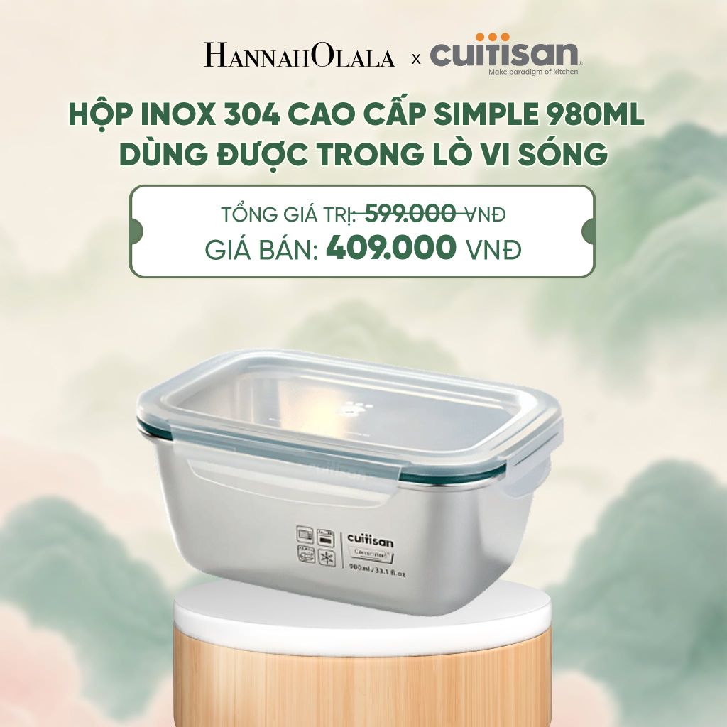  HỘP INOX 304 CAO CẤP CUITISAN SIMPLE DÙNG ĐƯỢC TRONG LÒ VI SÓNG - DEAL 5 - A2139 