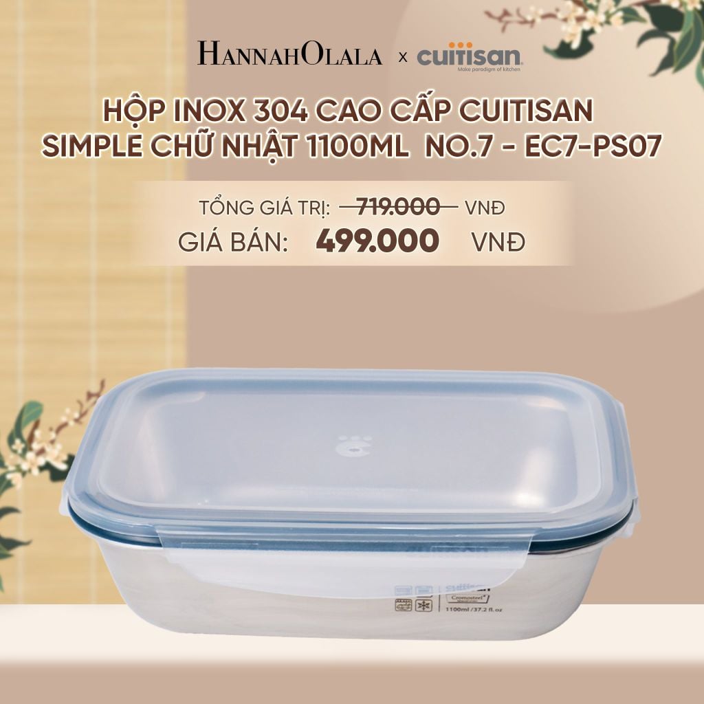 HỘP INOX 304 CAO CẤP CUITISAN SIMPLE DÙNG ĐƯỢC TRONG LÒ VI SÓNG - DEAL 5 - A1958 