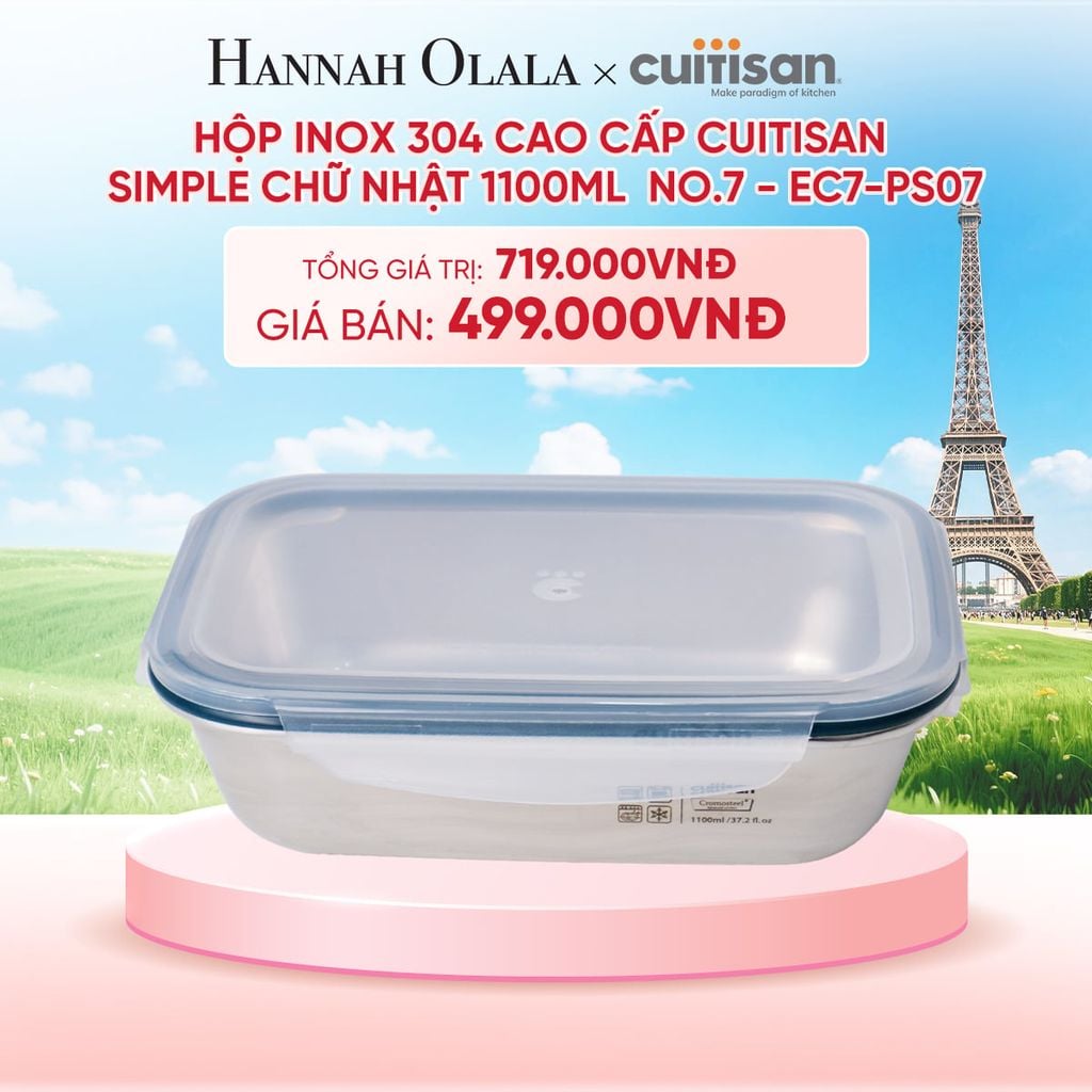 HỘP INOX 304 CAO CẤP CUITISAN SIMPLE DÙNG ĐƯỢC TRONG LÒ VI SÓNG - DEAL 5 - B61 