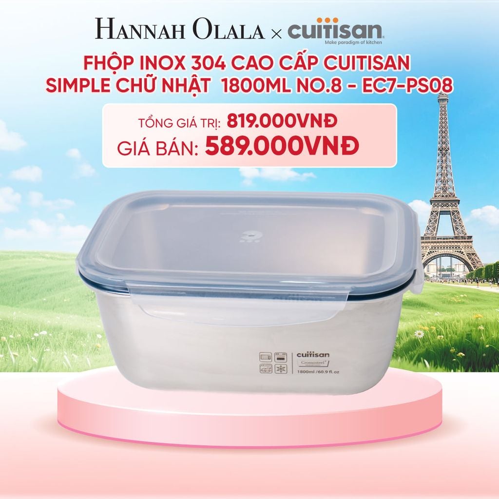 HỘP INOX 304 CAO CẤP CUITISAN SIMPLE DÙNG ĐƯỢC TRONG LÒ VI SÓNG - DEAL 5 - B61 