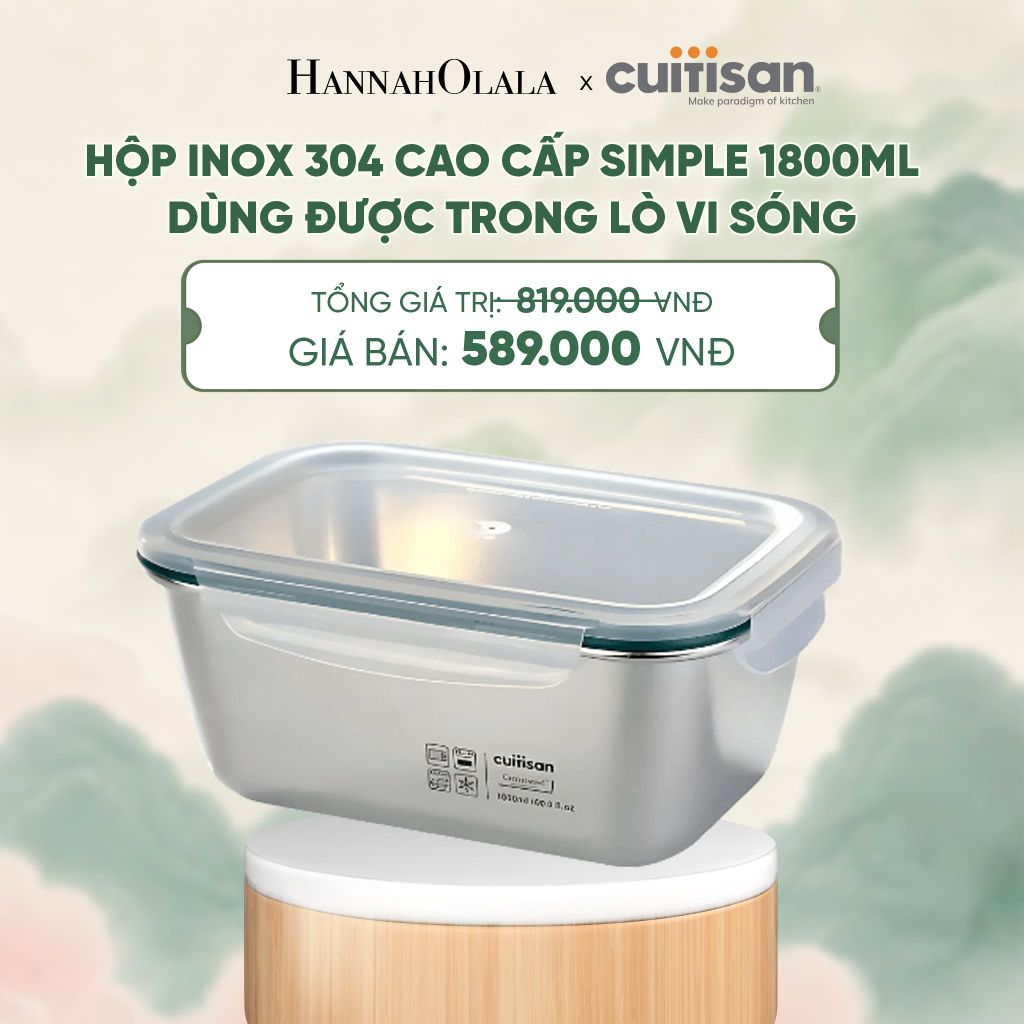  HỘP INOX 304 CAO CẤP CUITISAN SIMPLE DÙNG ĐƯỢC TRONG LÒ VI SÓNG - DEAL 5 - A2139 