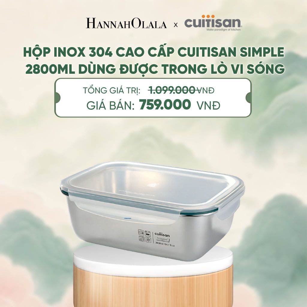  HỘP INOX 304 CAO CẤP CUITISAN SIMPLE DÙNG ĐƯỢC TRONG LÒ VI SÓNG - DEAL 5 - A2139 